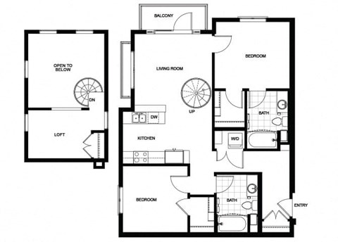 B10  Floor Plan at Candara at Hancock Park Apartments in Los Angeles CA